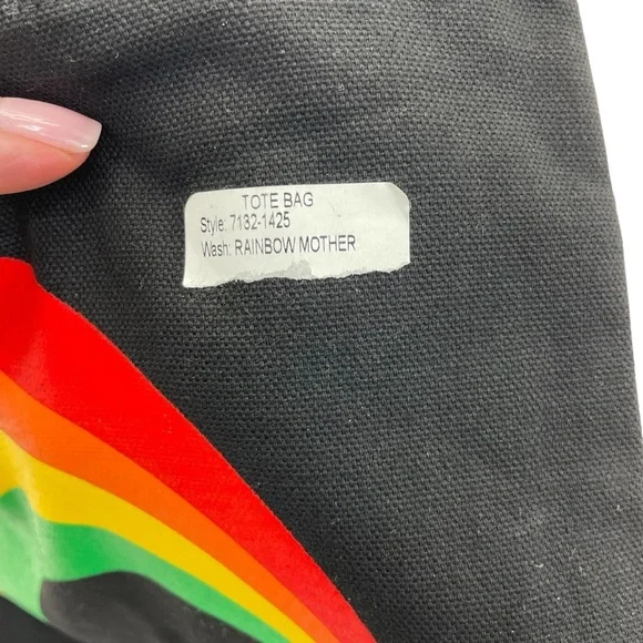 NWOT MOTHER Denim Rainbow Tote Bag OS Black - Picture 3 of 12